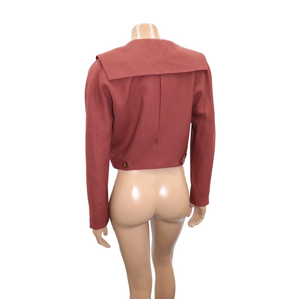 Alfred Sung Cropped Blazer Rust Chic M - Picture 6 of 6